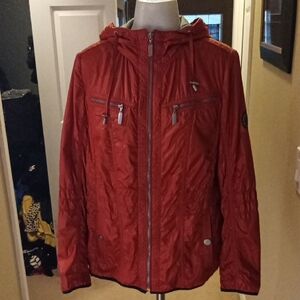 Women's Barbara Lebek Orange Lightweight Hooded Jacket Size 6-8